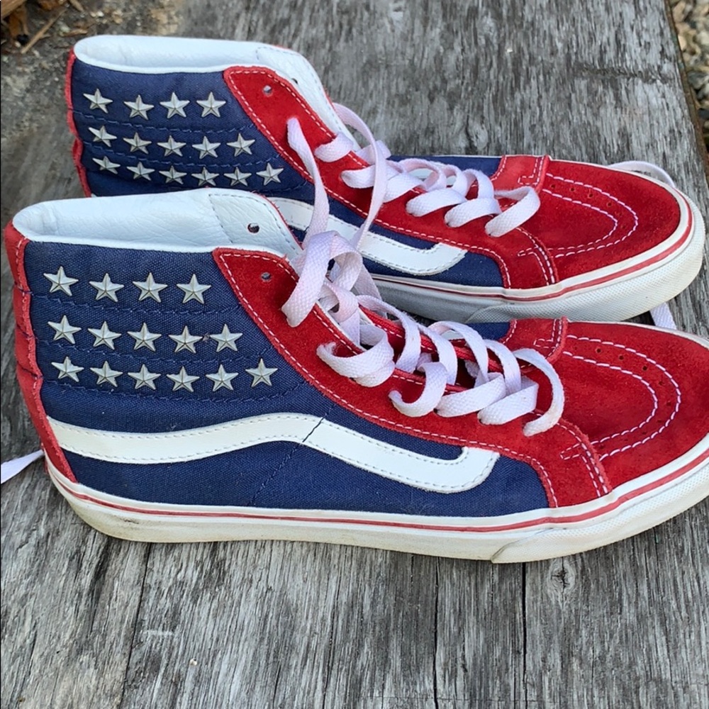 American flag vans high top